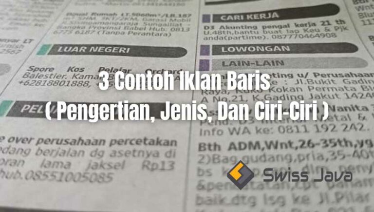 3 Contoh Iklan Baris : Pengertian, Jenis, Dan Ciri-Ciri