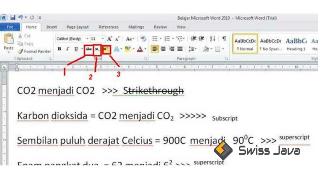 Cara Memformat Teks Sebagai Superscript Atau Subscript Microsoft Word