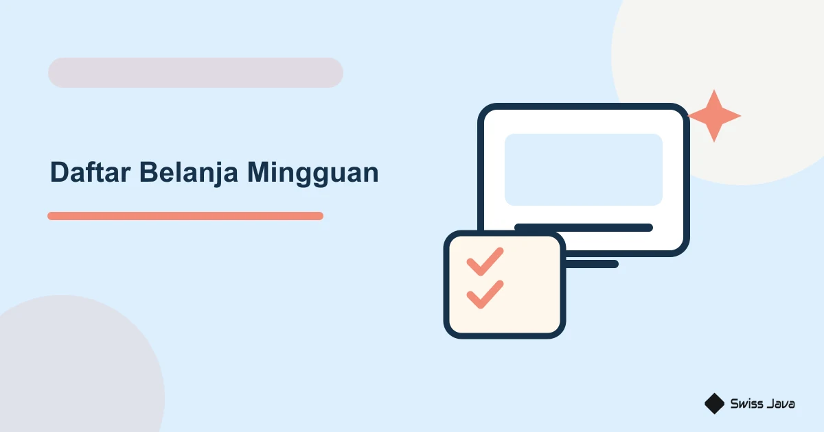 Ilustrasi vektor daftar belanja mingguan