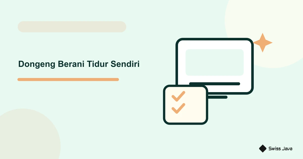 Ilustrasi vektor dongeng berani tidur sendiri