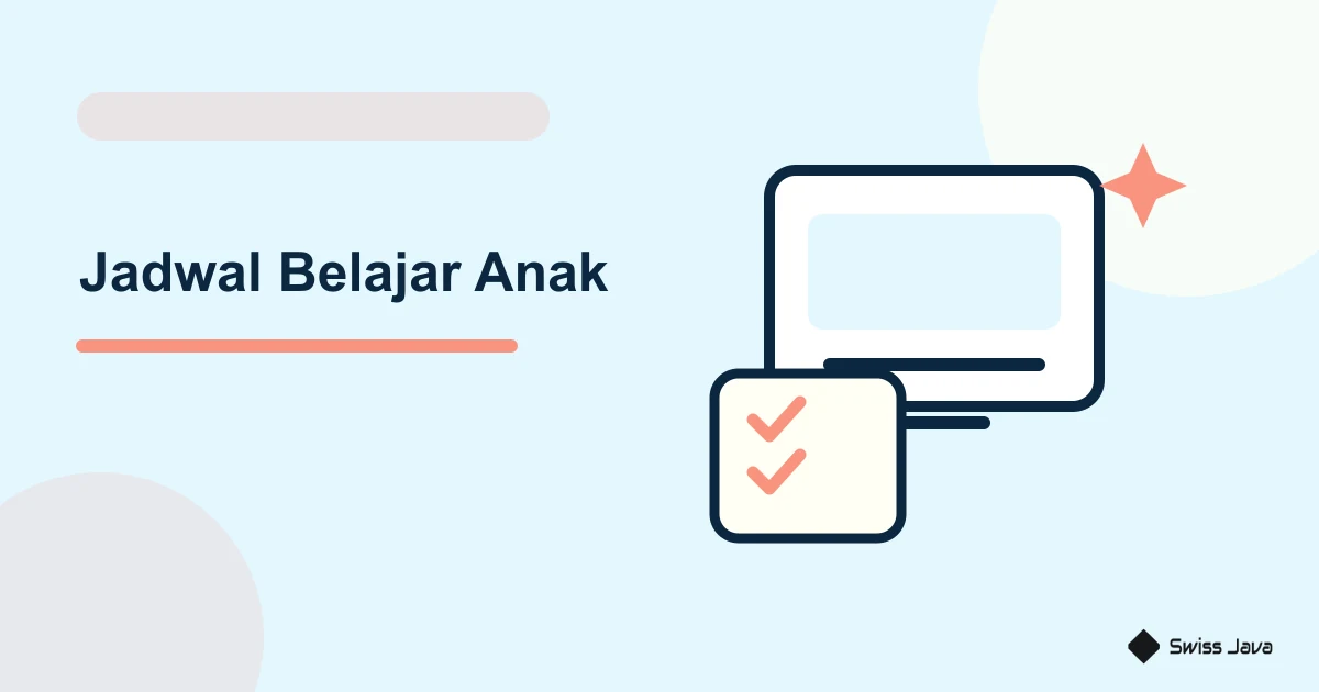 Ilustrasi vektor jadwal belajar anak