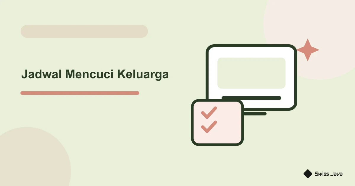 Ilustrasi vektor jadwal mencuci keluarga