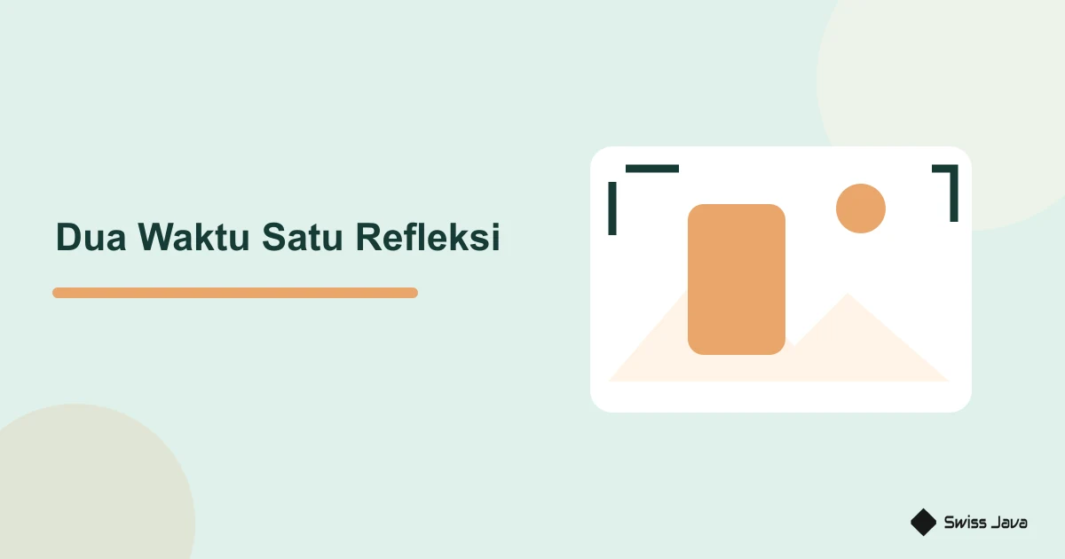 Ilustrasi bingkai dua waktu untuk komposit diri masa kecil dan dewasa dengan konteks refleksi