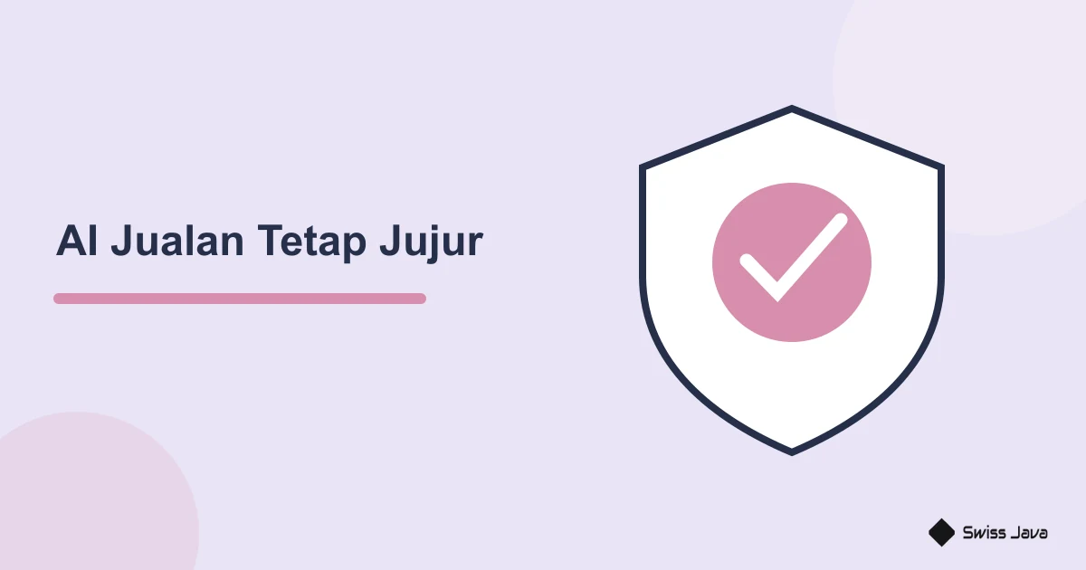 8 Kesalahan Memakai AI untuk Jualan yang Merusak Kepercayaan 7 Ilustrasi pelindung dan pemeriksaan informasi untuk promosi dengan AI