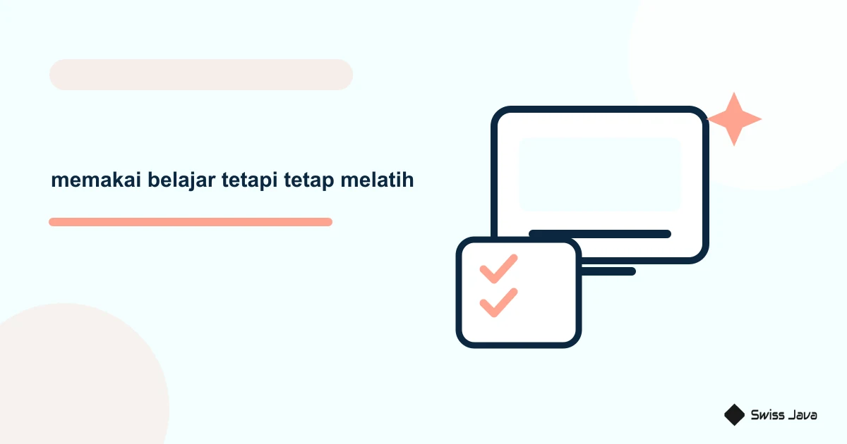 Ilustrasi vektor memakai belajar tetapi tetap melatih