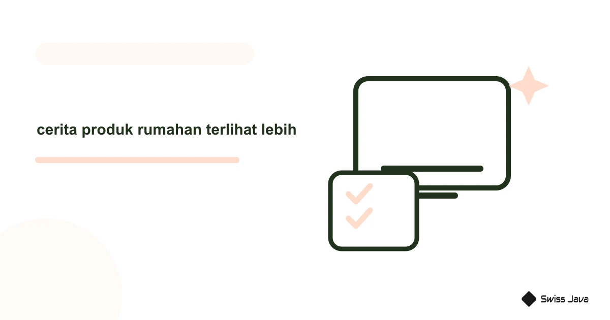 Ilustrasi vektor cerita produk rumahan terlihat lebih