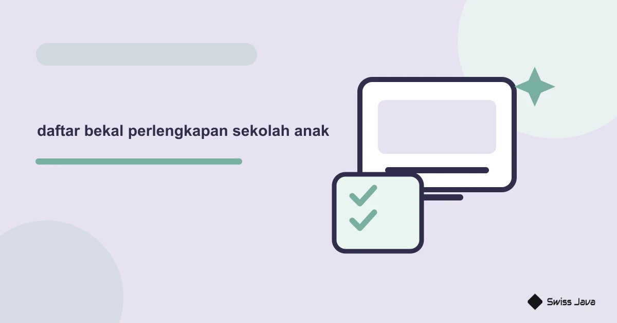 Ilustrasi vektor daftar bekal perlengkapan sekolah anak