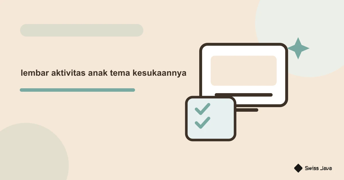 Ilustrasi vektor lembar aktivitas anak tema kesukaannya
