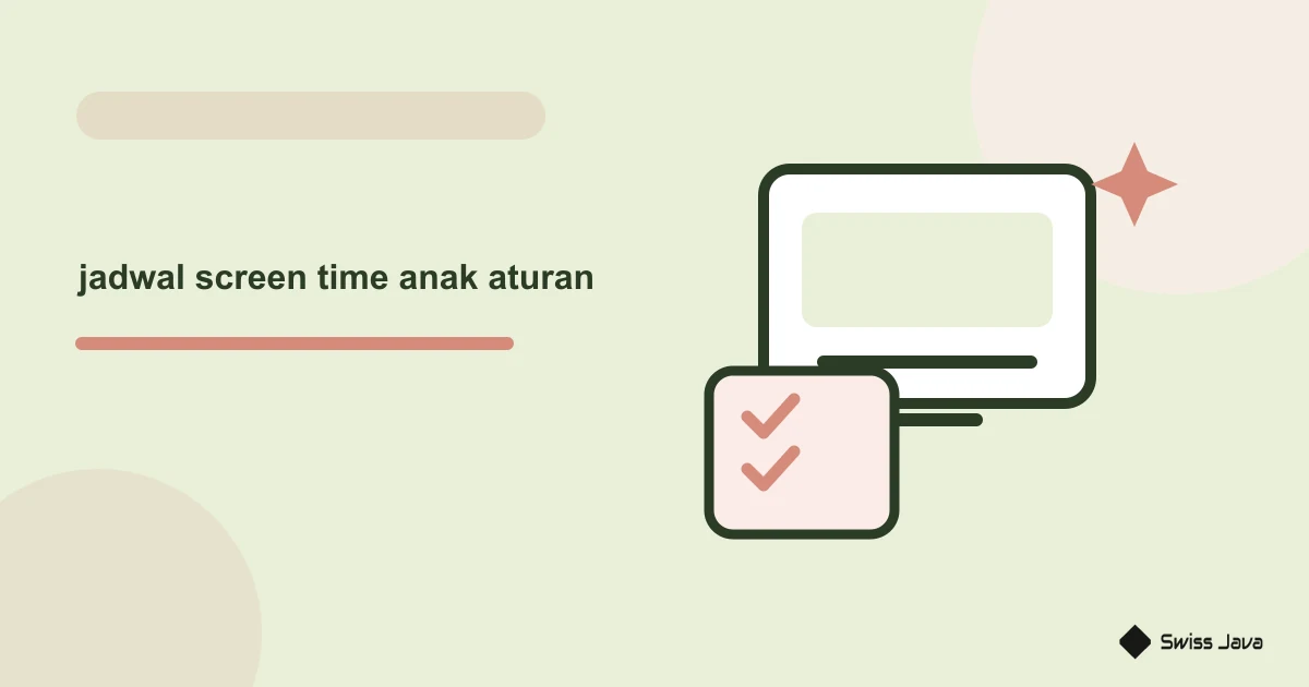 Ilustrasi vektor jadwal screen time anak aturan