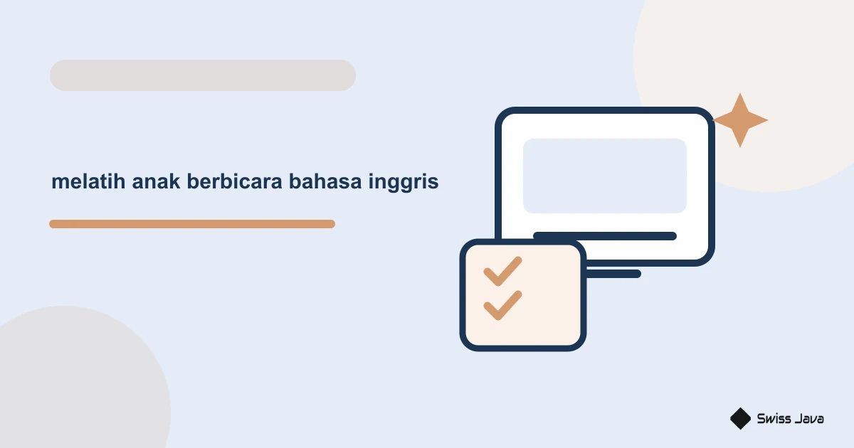 Ilustrasi vektor melatih anak berbicara bahasa inggris