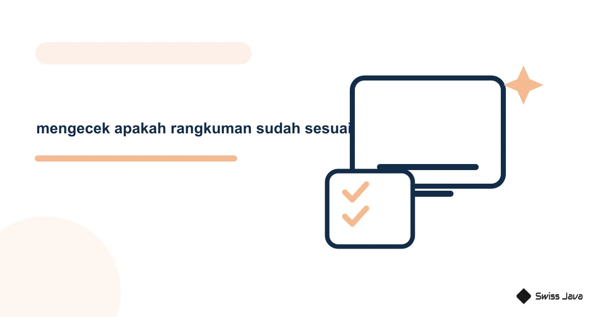Ilustrasi vektor mengecek apakah rangkuman sudah sesuai