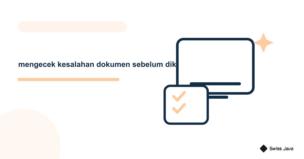Ilustrasi vektor mengecek kesalahan dokumen sebelum dikirim