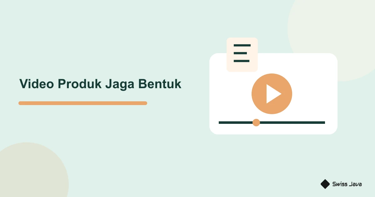 Ilustrasi urutan foto dan klip produk dengan daftar pemeriksaan bentuk sebelum menjadi video promosi